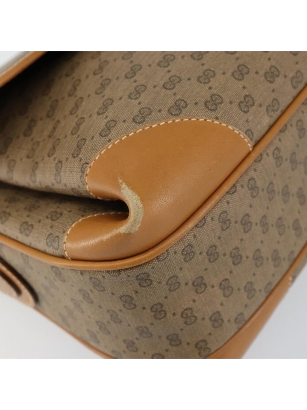 Authentic GUCCI Micro GG Supreme Shoulder Bag PVC Gold Beige 001 116 0924 - Picture 3 of 16